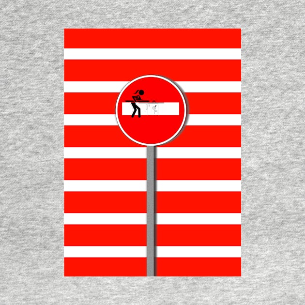 CARTOON Saw Mill NO ENTRY in red and white by mister-john